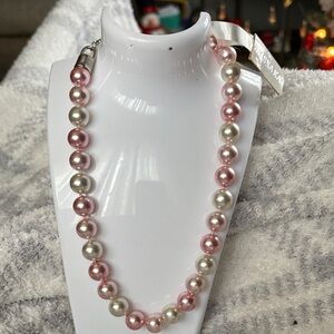 Sophisticated Kissaka Pink and White Pearl Necklace